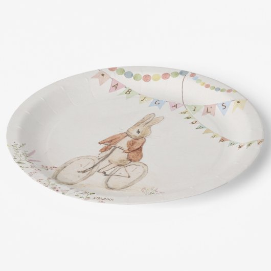 Peter der Kaninchen-Bunny-Gender-Neutral-Baby-Dusc Pappteller (Schrägansicht)