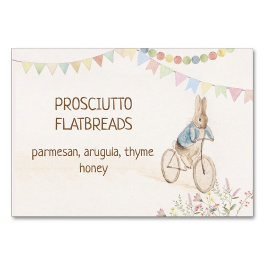 Peter der Kaninchen Bunny Gender Neutral Buffet Fo Tischnummer (Vorderseite)