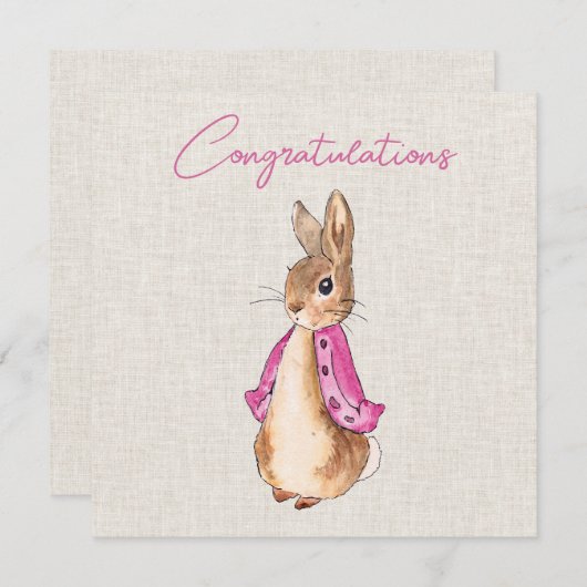 Peter der Kaninchen Der beige Leinenhintergrund (Vorne/Hinten)