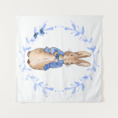 Peter der Kaninchen, der einen blauen Schmetterlin Wandteppich (Vorderseite (Horizontal))