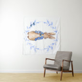 Peter der Kaninchen, der einen blauen Schmetterlin Wandteppich (Beispiel (Horizontal))