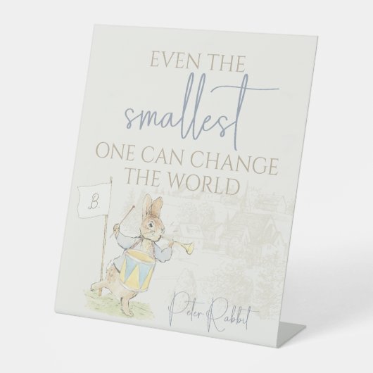 Peter der Kaninchen ein bisschen sonnig, sogar der Sockelschild (Vorderseite)