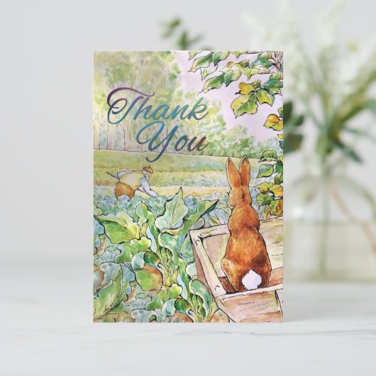 Peter der Kaninchen im Vegie Garden von Herrn Mc G Dankeskarte (Stehend Vorderseite)