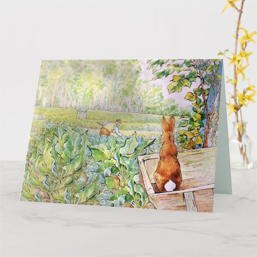 Peter der Kaninchen im Vegie Garden von Herrn Mc G Karte (Gelbe Blume)