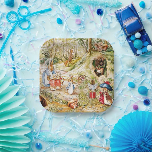 Peter der Kaninchen im Wald Pappteller (Party)