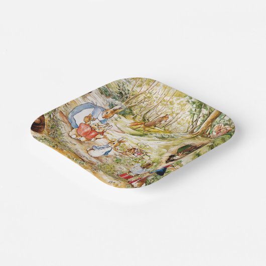 Peter der Kaninchen im Wald Pappteller (Gewinkelt)