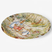 Peter der Kaninchen im Wald Pappteller (Schrägansicht)