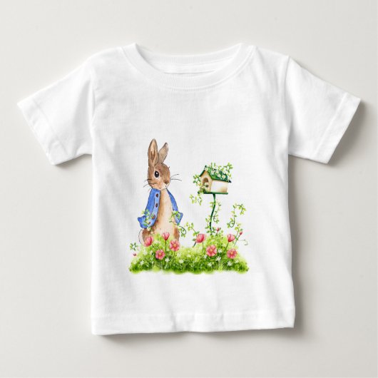 Peter der Kaninchen in seinem Garten Baby T-shirt (Vorderseite)