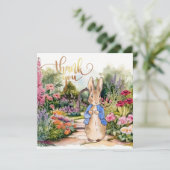 Peter der Kaninchen in seinem Garten Dankeskarte (Stehend Vorderseite)