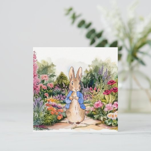 Peter der Kaninchen in seinem Garten Einladung (Stehend Vorderseite)