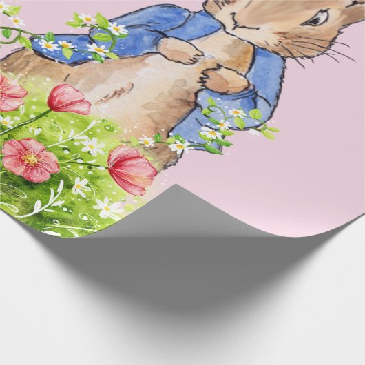 Peter der Kaninchen in seinem Garten Geschenkpapier (Ecke)
