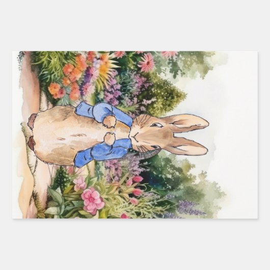 Peter der Kaninchen in seinem Garten Geschenkpapier Set (Vorderseite)