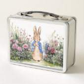 Peter der Kaninchen in seinem Garten Metall Brotdose (Rückseite)