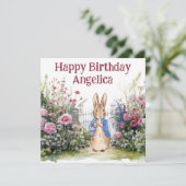 Peter der Kaninchen in seinem Garten Nr. 2 Persönl Karte (Stehend Vorderseite)