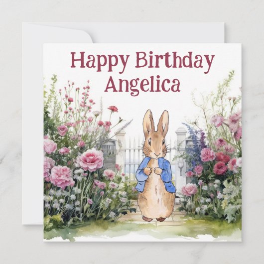Peter der Kaninchen in seinem Garten Nr. 2 Persönl Karte (Vorderseite)