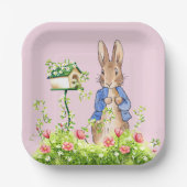 Peter der Kaninchen in seinem Garten Pappteller (Vorderseite)