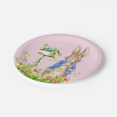 Peter der Kaninchen in seinem Garten Pappteller (Schrägansicht)