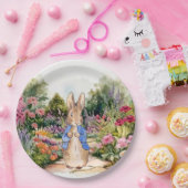 Peter der Kaninchen in seinem Garten Pappteller (Party)