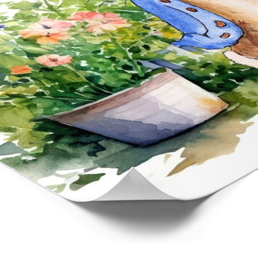 Peter der Kaninchen in seinem Garten Poster (Ecke)