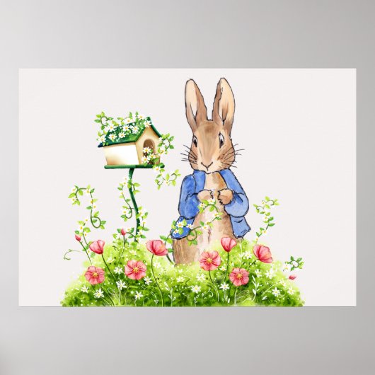 Peter der Kaninchen in seinem Garten Poster (Vorne)