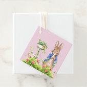 Peter der Kaninchen in seinem Garten rosa Geschenkanhänger (Beispiel)