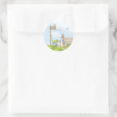 Peter der Kaninchen in seinem Garten Runder Aufkleber (Tasche)