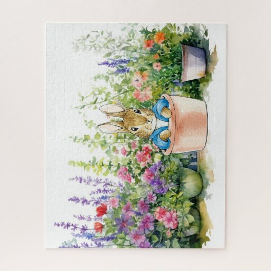 Peter der Kaninchen in Topin Pflanze in seinem Gar Puzzle (Vertikal)