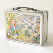 Peter der Kaninchen isst Karotten Metall Brotdose (Rückseite)