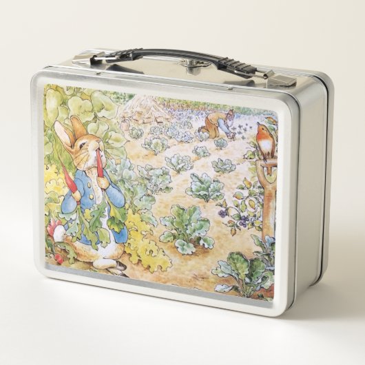 Peter der Kaninchen isst Karotten Metall Brotdose (Rückseite)