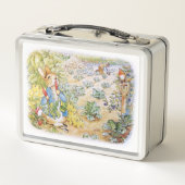 Peter der Kaninchen isst Karotten Metall Brotdose (Rückseite)