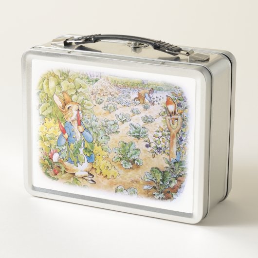 Peter der Kaninchen isst Karotten Metall Brotdose (Rückseite)