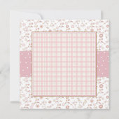 Peter der Kaninchen Karo und Blumenmuster Einladung (Rückseite)