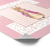 Peter der Kaninchen Karo und Blumenmuster Poster (Ecke)