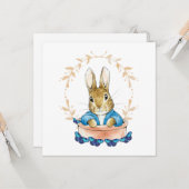 Peter der Kaninchen mit blauen Schmetterlingen Karte (Vorderseite/Rückseite Beispiel)
