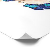 Peter der Kaninchen mit blauen Schmetterlingen Poster (Ecke)