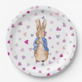 Peter der Kaninchen mit Herzmuster Pappteller
