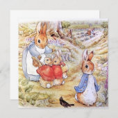 Peter der Kaninchen mit Josephine Bunny im Wald Dankeskarte (Vorne/Hinten)