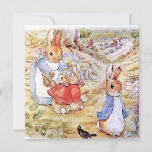 Peter der Kaninchen mit Josephine Bunny im Wald Dankeskarte (Vorderseite)