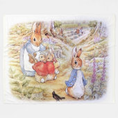 Peter der Kaninchen mit Josephine Bunny im Wald Fleecedecke (Vorderseite (Horizontal))