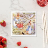 Peter der Kaninchen mit Josephine Bunny im Wald Serviette (Beispiel)