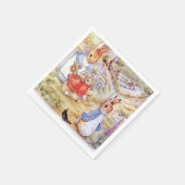 Peter der Kaninchen mit Josephine Bunny im Wald Serviette (Ecke)