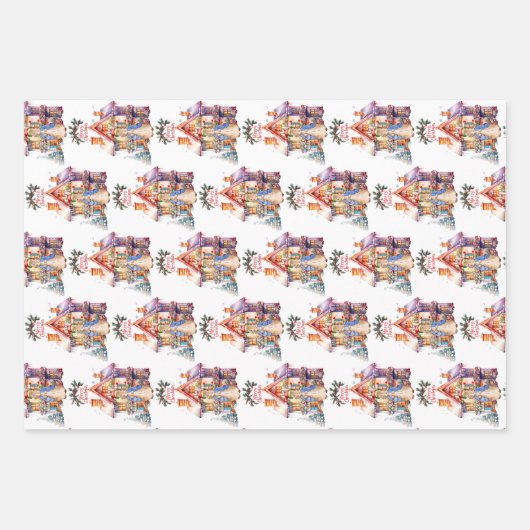 Peter der Kaninchen mit Weihnachts-Hütte Geschenkpapier Set (Vorderseite 3)