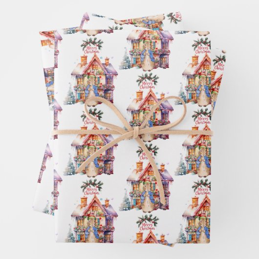 Peter der Kaninchen mit Weihnachts-Hütte Geschenkpapier Set (Beispiel)