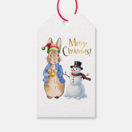 Peter der Kaninchen mit Weihnachtsmannmütze Geschenkanhänger