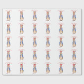 Peter der Kaninchen mit Weihnachtsmannmütze Geschenkpapier (Flach)