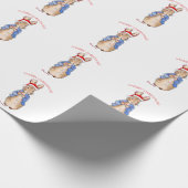 Peter der Kaninchen mit Weihnachtsmannmütze Geschenkpapier (Ecke)