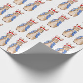 Peter der Kaninchen mit Weihnachtsmannmütze Geschenkpapier (Ecke)