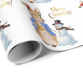 Peter der Kaninchen mit Weihnachtsmannmütze Geschenkpapier (Rolleneckpunkt)