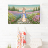 Peter der Kaninchen mit Wildblumen Banner (Insitu)