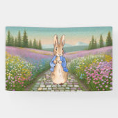 Peter der Kaninchen mit Wildblumen Banner (Horizontal)